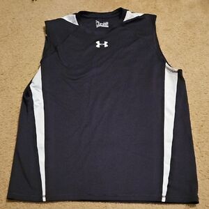Under Armour Mens Black and White Sleeveless Shirt